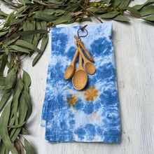 Load image into Gallery viewer, Flower Power Indigo Tea Towels